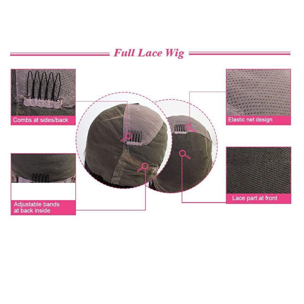 Nobel Hair Ombre Color Full Lace Wigs Human Hair Straight Highlight Pre Plucked Hairline Bleached Knots 4/27 Human Hair Wigs Colored 200% Density 14Inch