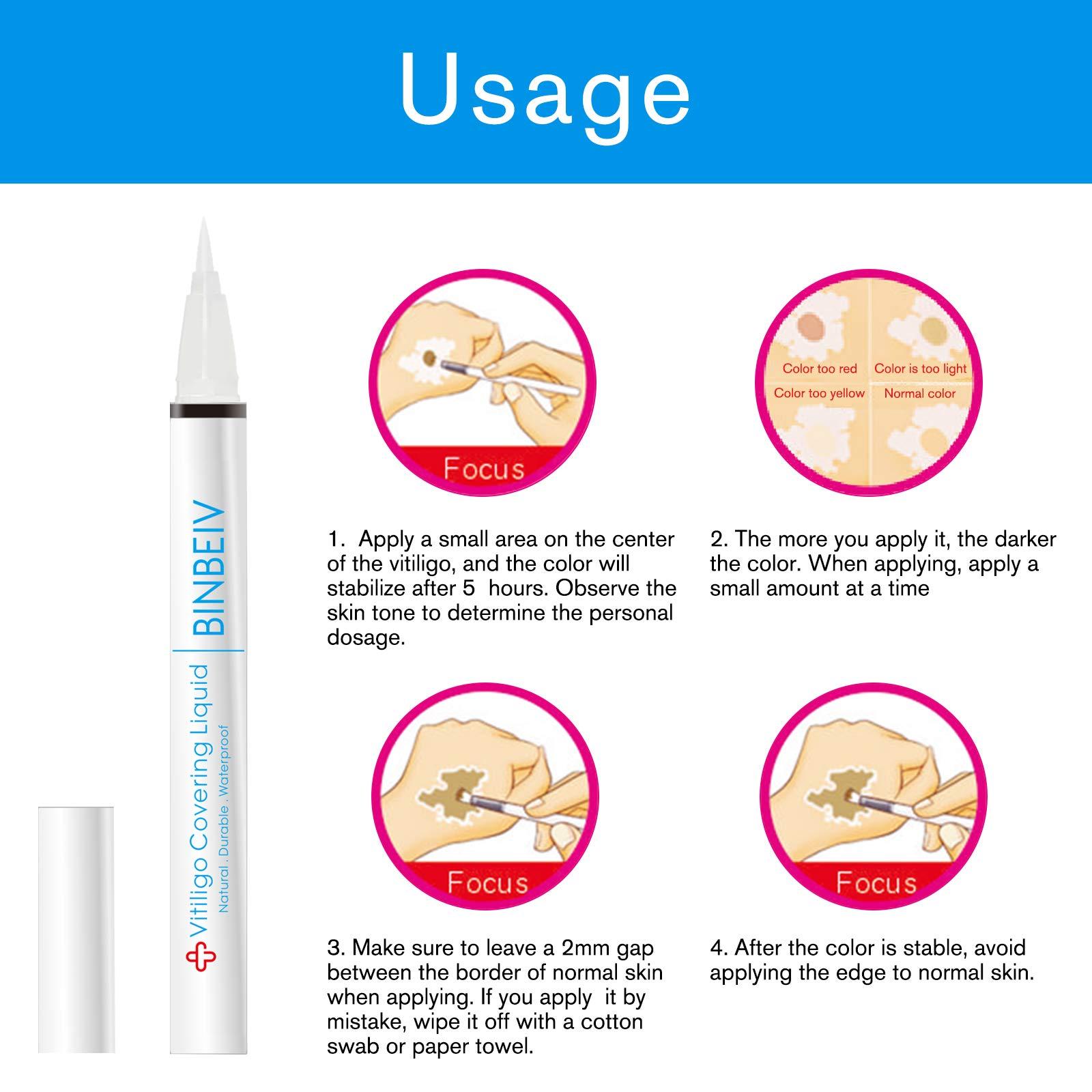 BINBEIV BINBEIV Vitiligo Cosmetic Camouflage Liqui, Cover appearance of Skin Depigmentation, Natural-Durable-Waterproof, Makeup Cover Waterproof, Used on face, hands and body