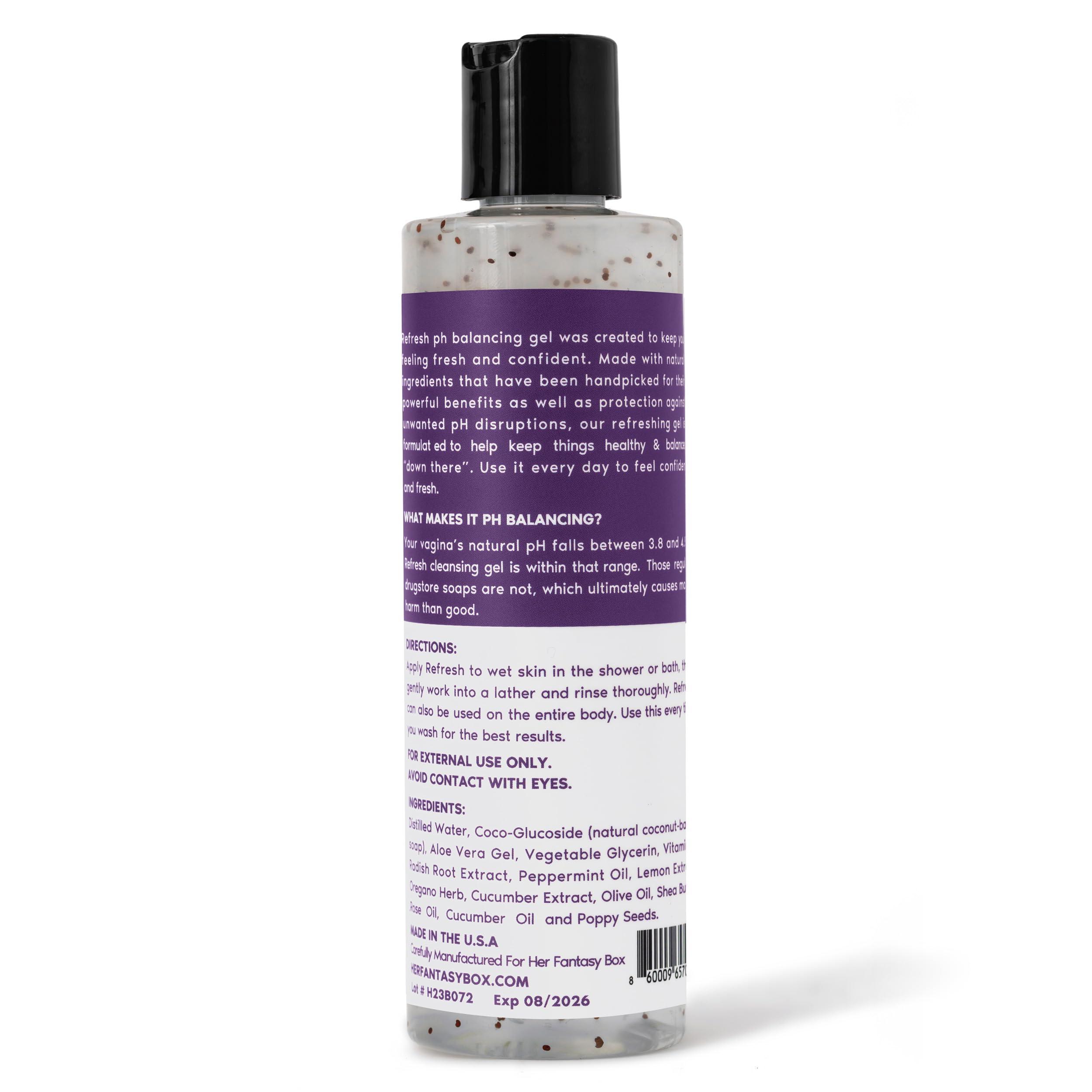 Her Fantasy Box Her Fantasy Box Refresh pH Balancing Shower Gel - Natural Feminine Hygiene Solution for Gentle Cleansing, Odor Control, and Skin Nourishment - pH-Balanced Formula for All Skin Types