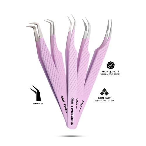 GMI TWEEZERS Fiber Tip Lash Tweezers For Eyelash Extension Tweezers Professional