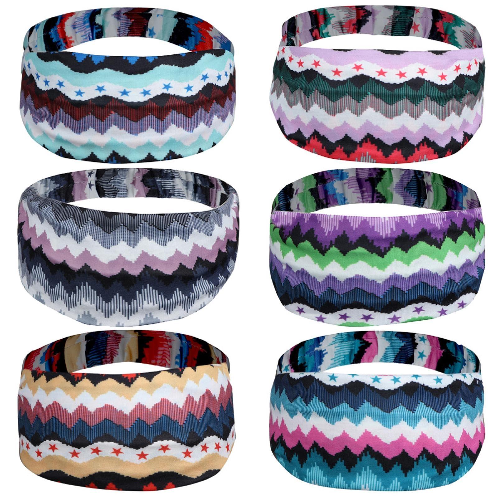 RWKGIEIK RWKGIEIK Printed Stretch Yoga Sports antiperspirant Headband Wig Gift Stretch Bandana Headband