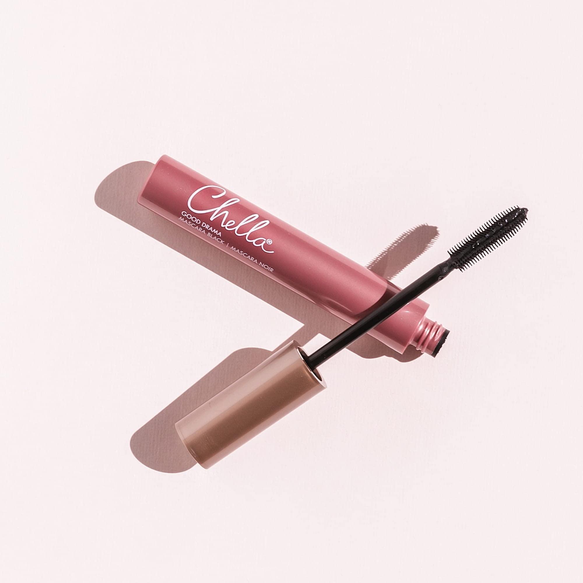 Chella Chella Good Drama Vegan Mascara and Eyebrow Pencil Bundle, Marvelous Medium Brown