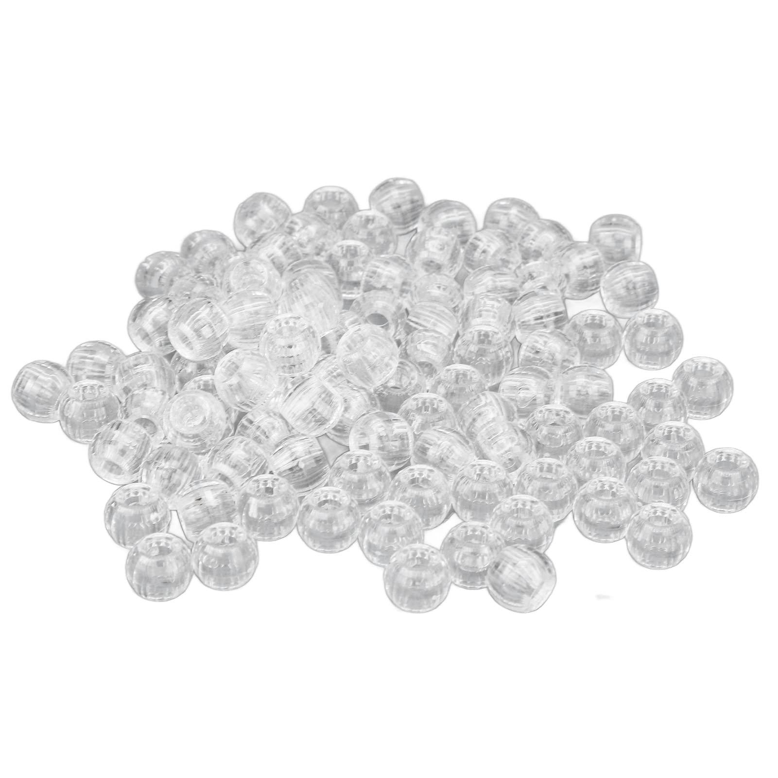 shenruifa Hair Braiding Beads, Beads for Hair, 100pcs Hair Braiding Beads Plastics Large Hole Section 12mm Dreadlocks Hair Braid Beads (Transparent)