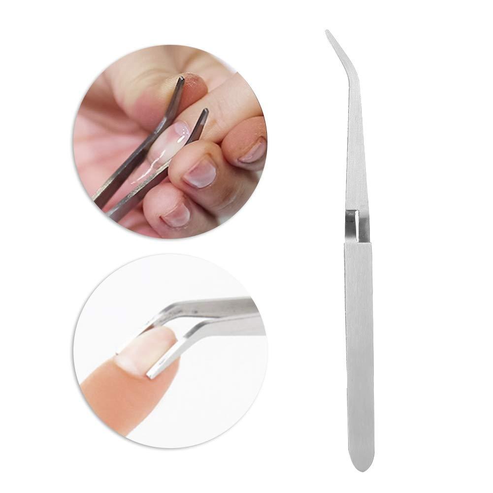 NSXAYIWE Stainless Steel Tweezers, Gel Nail Acrylic Nail Shaping Tweezer Clips, Shaping Tweezers Nail Tools