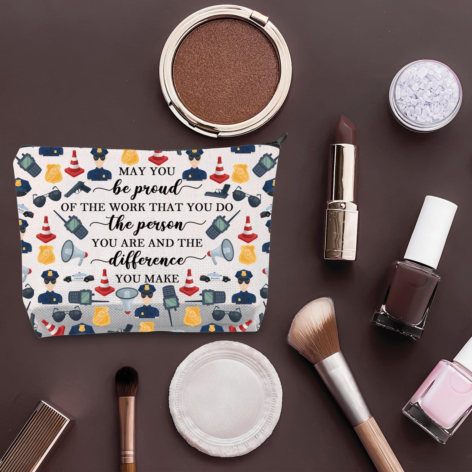 BDPWSS BDPWSS Police Officer Gift Police Academy Graduation Gift May You Be Proud Of The Work You Do Police Appreciation Makeup Bag (Be proud policeoffice bag)