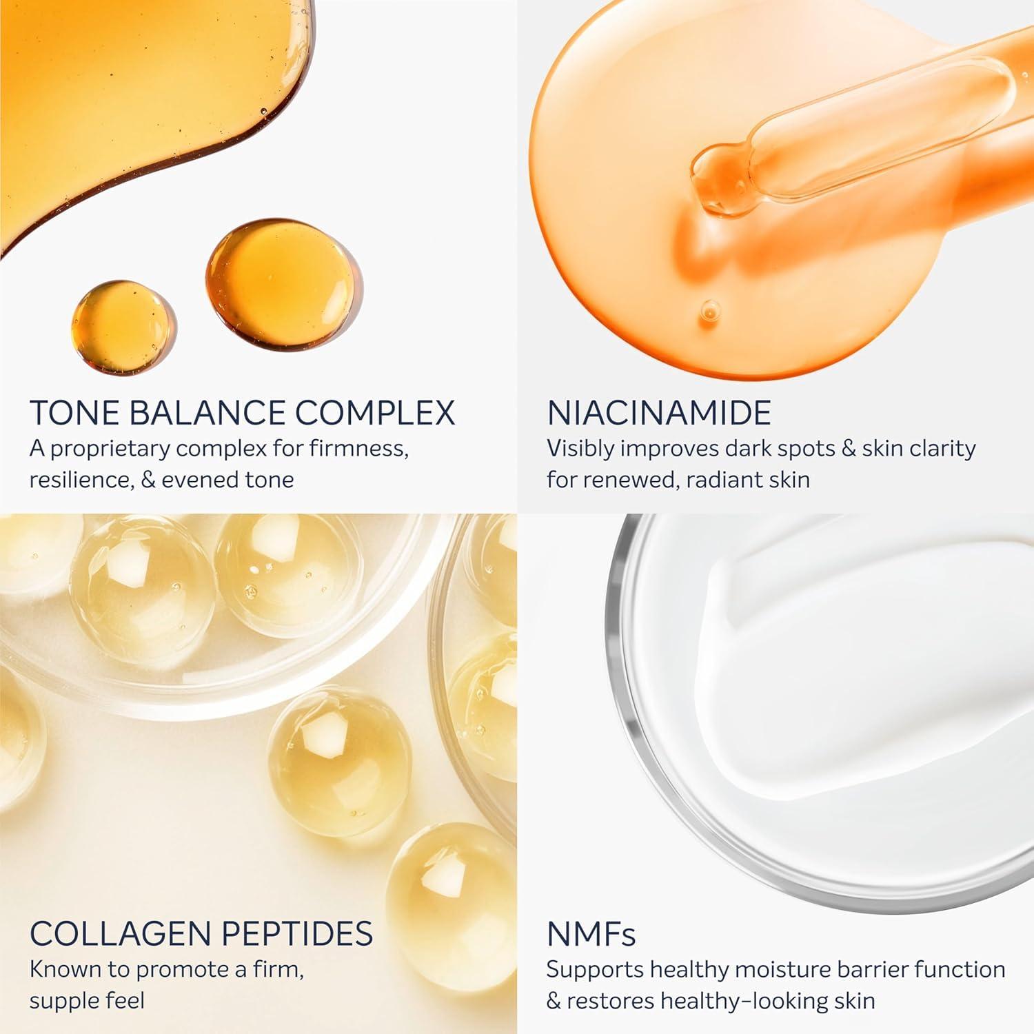 Dove Dove Targeted Serum Multipurpose for Stretch Marks, Dark Spots, Uneven Skin Tone and Elasticity,with Tone Balance Complex, Niacinamide, Collagen Peptides and Natural Moisturizing Factors, 3.2 oz