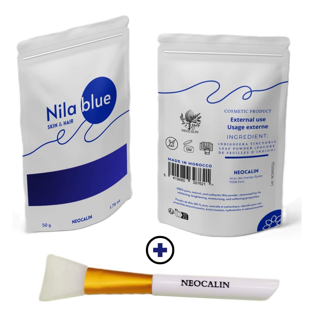 NeoCalin NeoCalin Nila Blue Powder - Authentic Moroccan Indigo | Brightening Solution for Radiant Skin and Hair | DIY Nila Mask (50g) (1.76 Once)