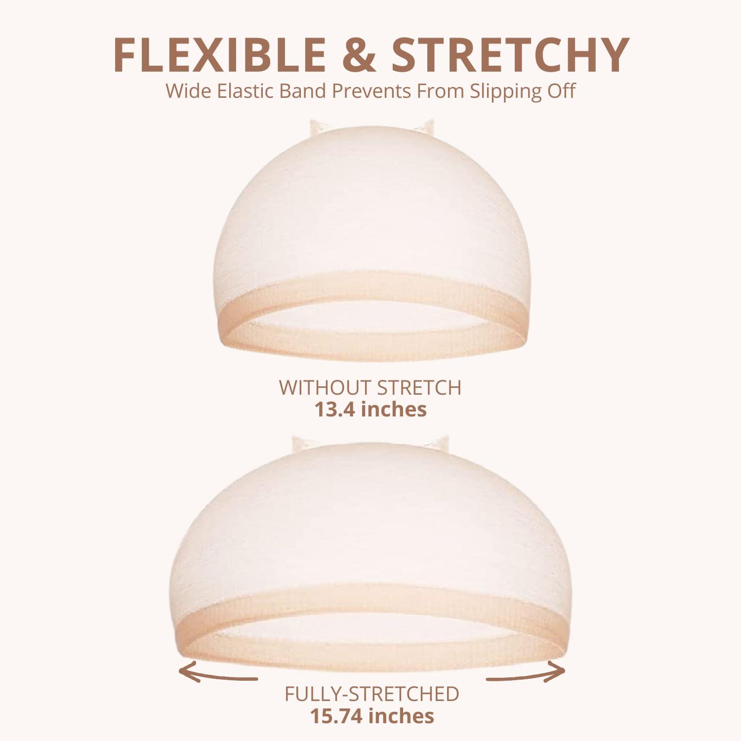 LERIAR LERIAR 6PCS HD Wig Caps For Lace Front, Stretchy Nylon Stocking Wig Caps, Ultra Thin Invisible Sheer Wig Caps for Women, Transparent and Breathable Nude Bald Cap for Wig