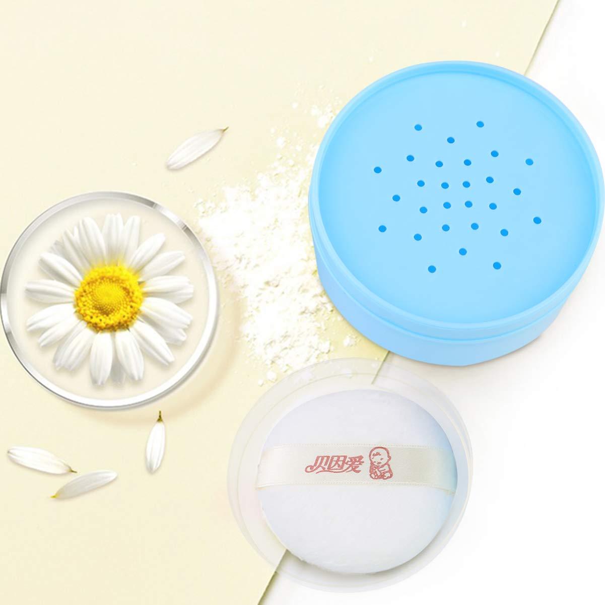 SKISUNO SKISUNO Box Body Powder Box After- Bath Powder Puff Container Baby Puff Container Powder Puff and Container for Body Powder Adult Powder Puff Case Applicator Textile Cotton Storage Child