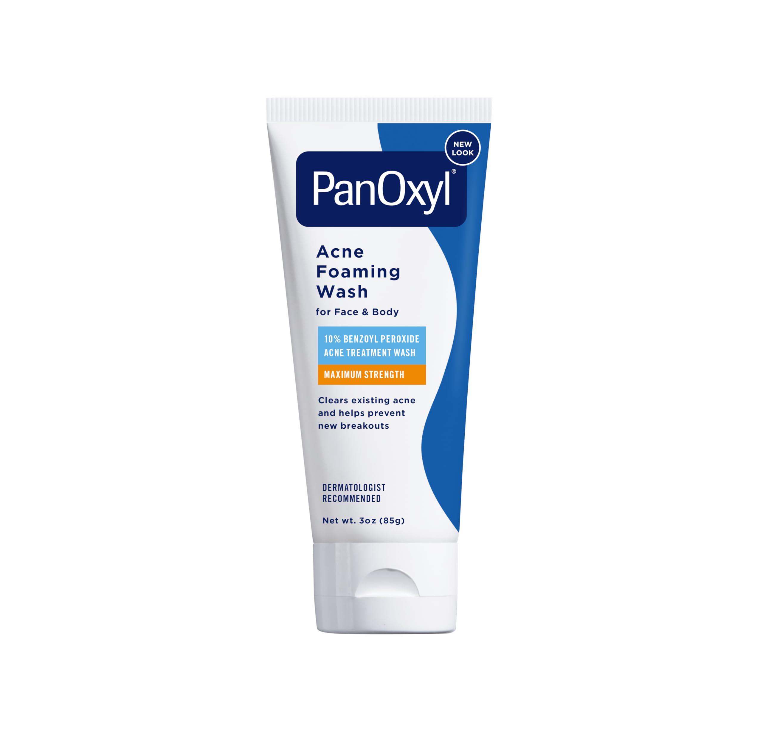 PanOxyl PanOxyl Acne Foaming Wash Benzoyl Peroxide 10% Maximum Strength Antimicrobial, 3 oz. - Travel Size