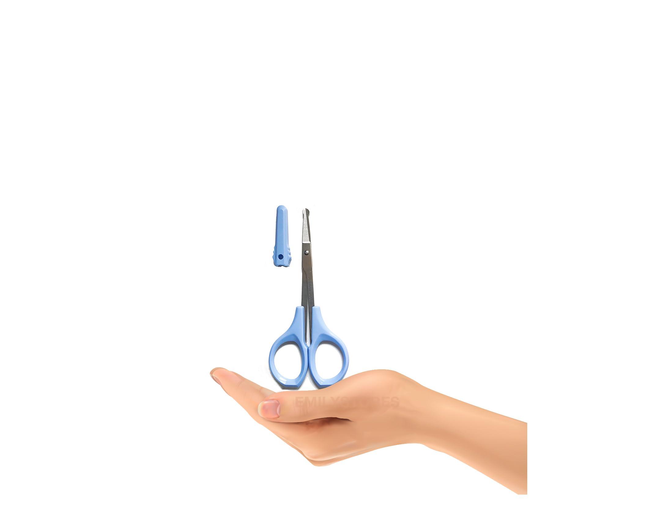 SHINING CROWN By EMILYSTORES SHINING CROWN 4 Inch Premium Nose & Ear Hair Scissors, Safety Blades with Rounded Tip for Trimming Kid's & Adult's Nails, Facial & Eyebrow Hair