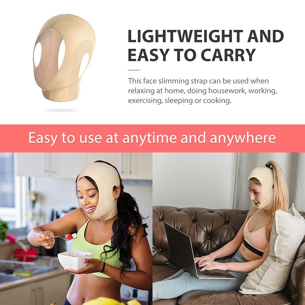JLK-ZHOU JLK-ZHOU Reusable Chin strap, Slimming Strap Face Lift Tape, V Line Lifting Face Mask, Double Chin Reducer Face Neck Slimmer Tighten and Lift Facial Skin (L)