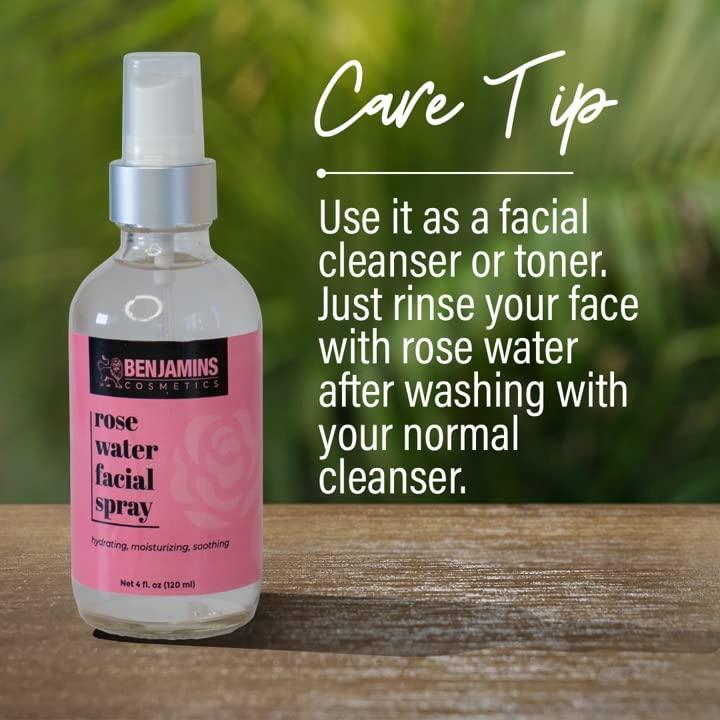 BENJAMINS COSMETICS ROSE WATER FACIAL SPRAY, MAKEUP SETTING SPRAY