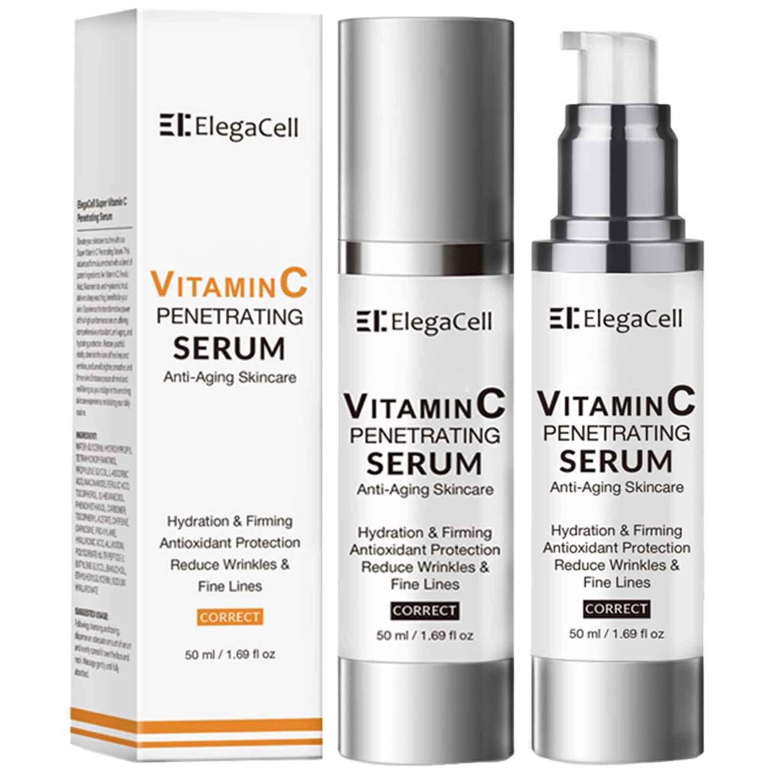 Elegacell ElegaCell Super Vitamin C Serum for Women Over 70 - Advanced Anti-Aging Vitamin C Face Serum,Super Vitamin C Penetrating Serum for Mature Skin, All-in-One Formula 1.69 fl oz