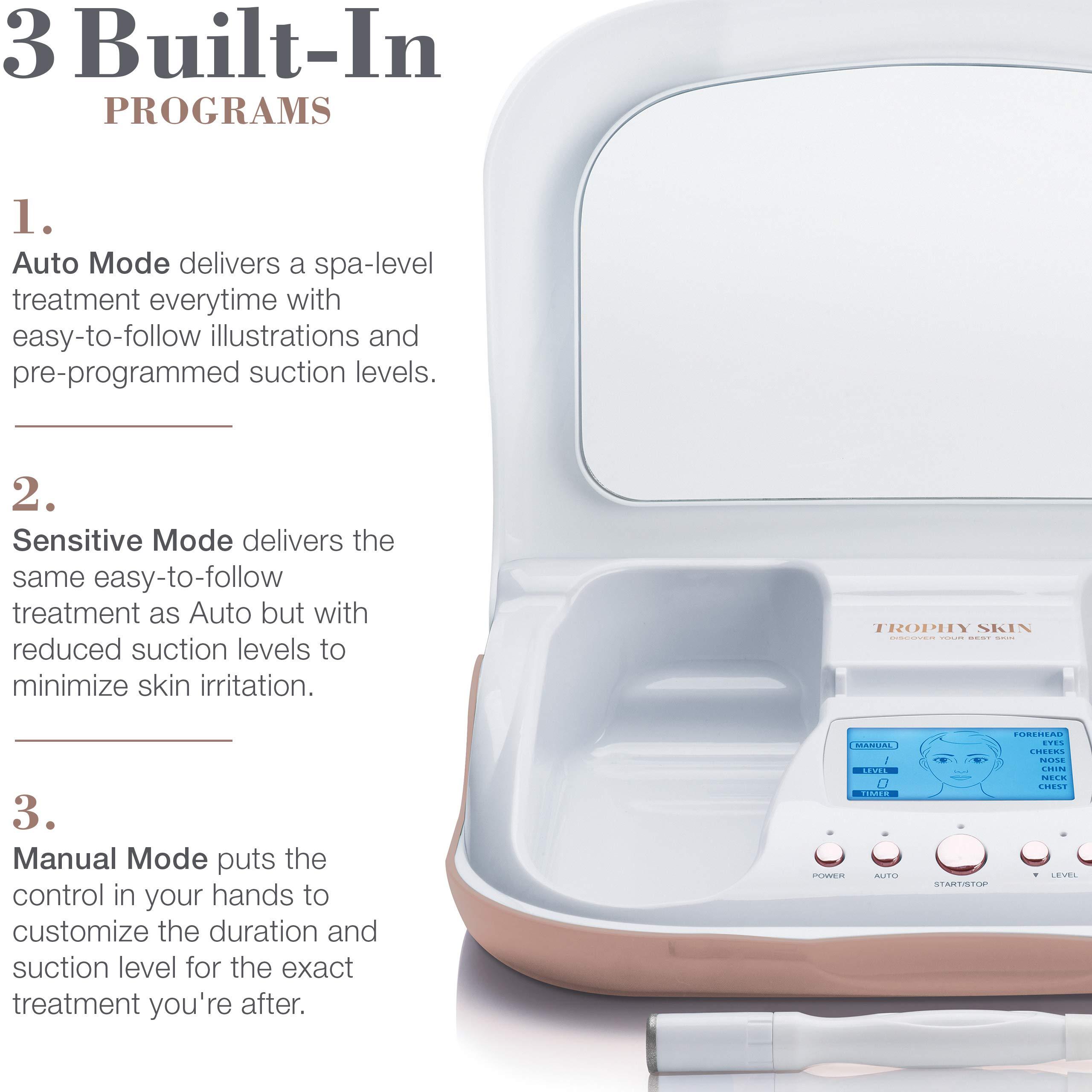 Trophy Skin Trophy Skin MicrodermMD - At Home Microdermabrasion Kit - Anti Aging and Acne Treatment - Contains Real Diamond and Pore Extractor Tips to Rejuvenate Skin - White