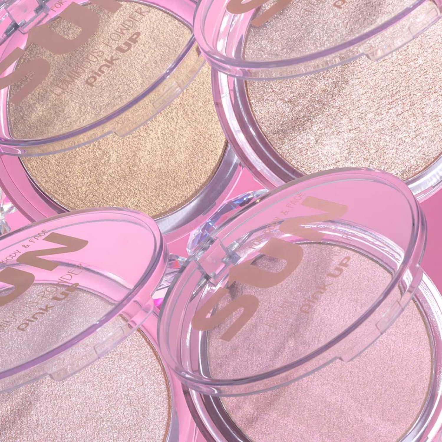 Pink Up PINK UP Luminous Powder| Highlighter Make Up| HighLight | Powder Illuminator| Provides luminosity to the face| High pigmentation| Luminous finish| Model PKIP01