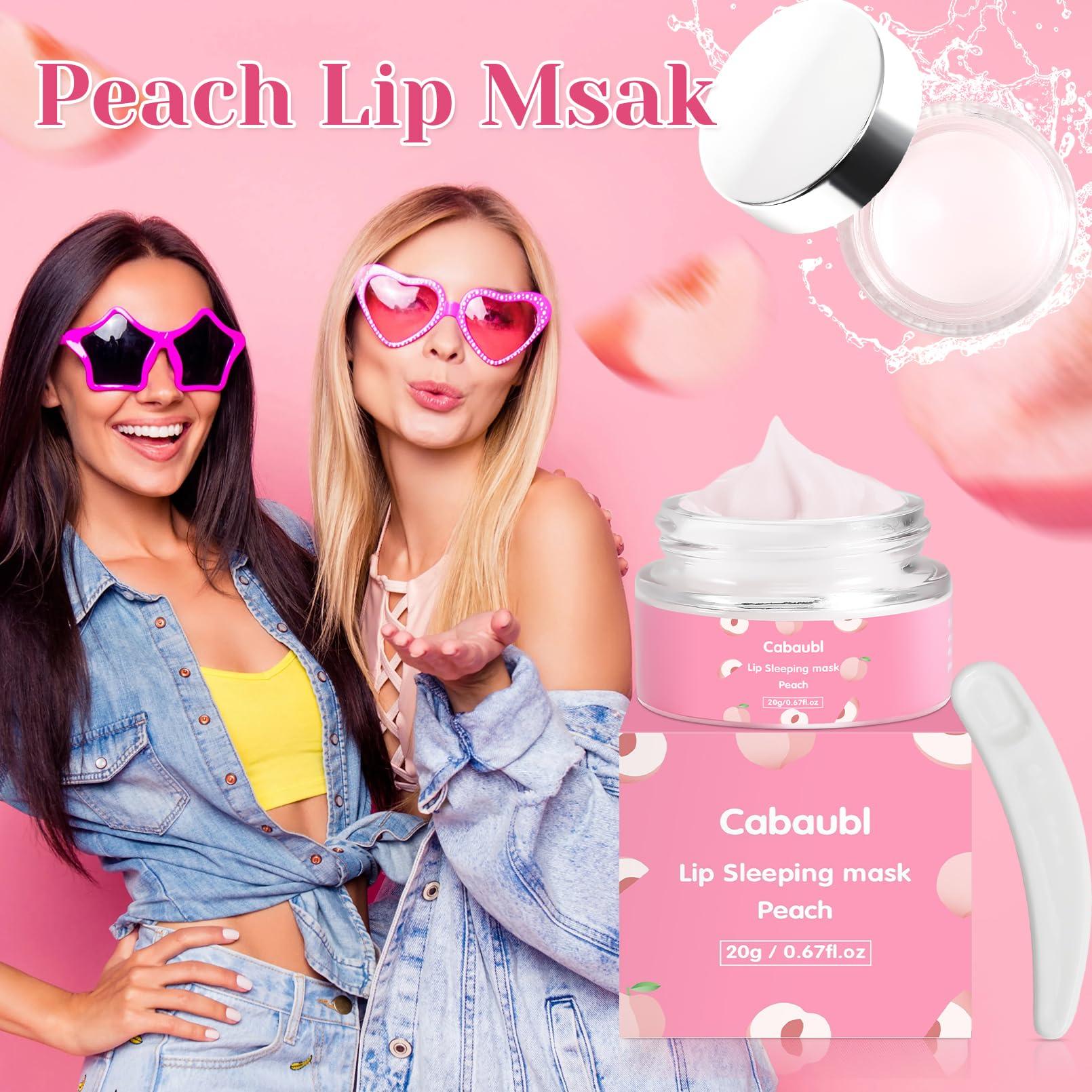 Cabaubl Cabaubl Lip Sleeping Mask,Moisture Lip Mask Overnight,Night Repair Sleeping Lip Balm,Sleeping Lip Butter Balm to Moisturize & Nourish Dry Cracked Lips,Lip Treatment Mask,Peach Lip Mask(20g, 0.7 oz)