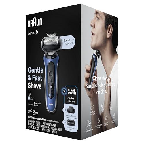 Braun Braun Electric Shaver for Men, Series 6 6177cc, Wet & Dry Shave, Turbo & Gentle Shaving Modes, Foil Shaver, Blue