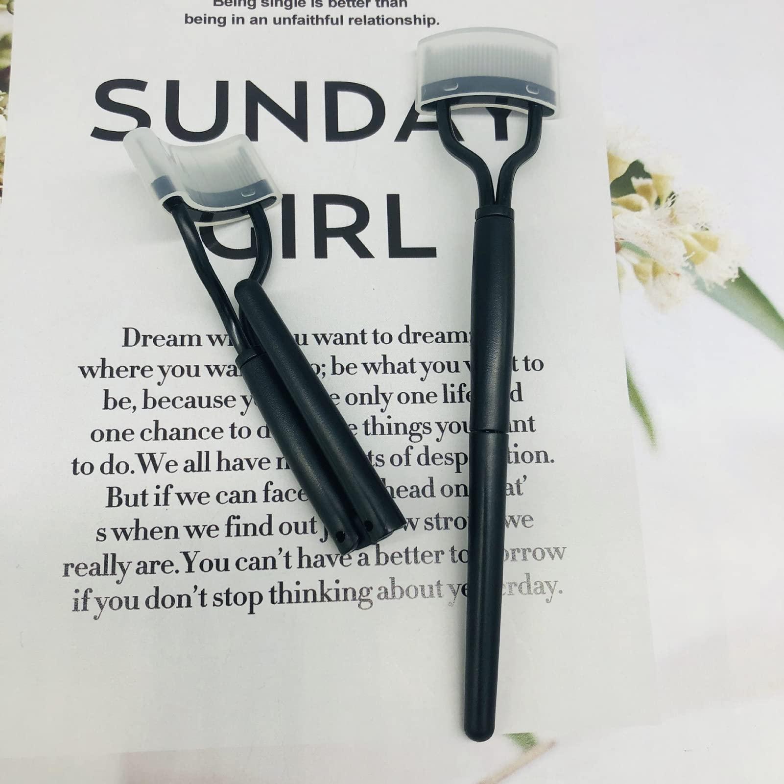 Haibinsuo Haibinsuo Long Handle Mascara Comb Makeup Grooming Tool, Mini Folding Steel Comb Eyelash Brush Eyelash Comb Curlers, Combing Tool Eyelash Separator A