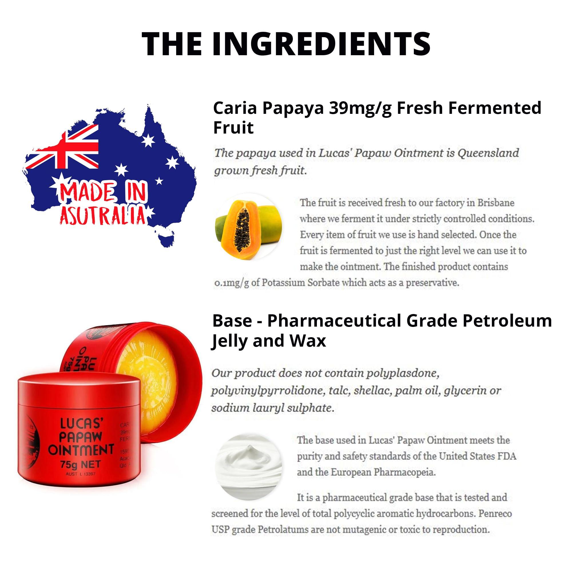 Treats from Home Lucas Pawpaw Lip Ointment, Lucas Pawpaw Cream, Lucas Pawpaw Ointment for Lips & Dry Skin (75g)