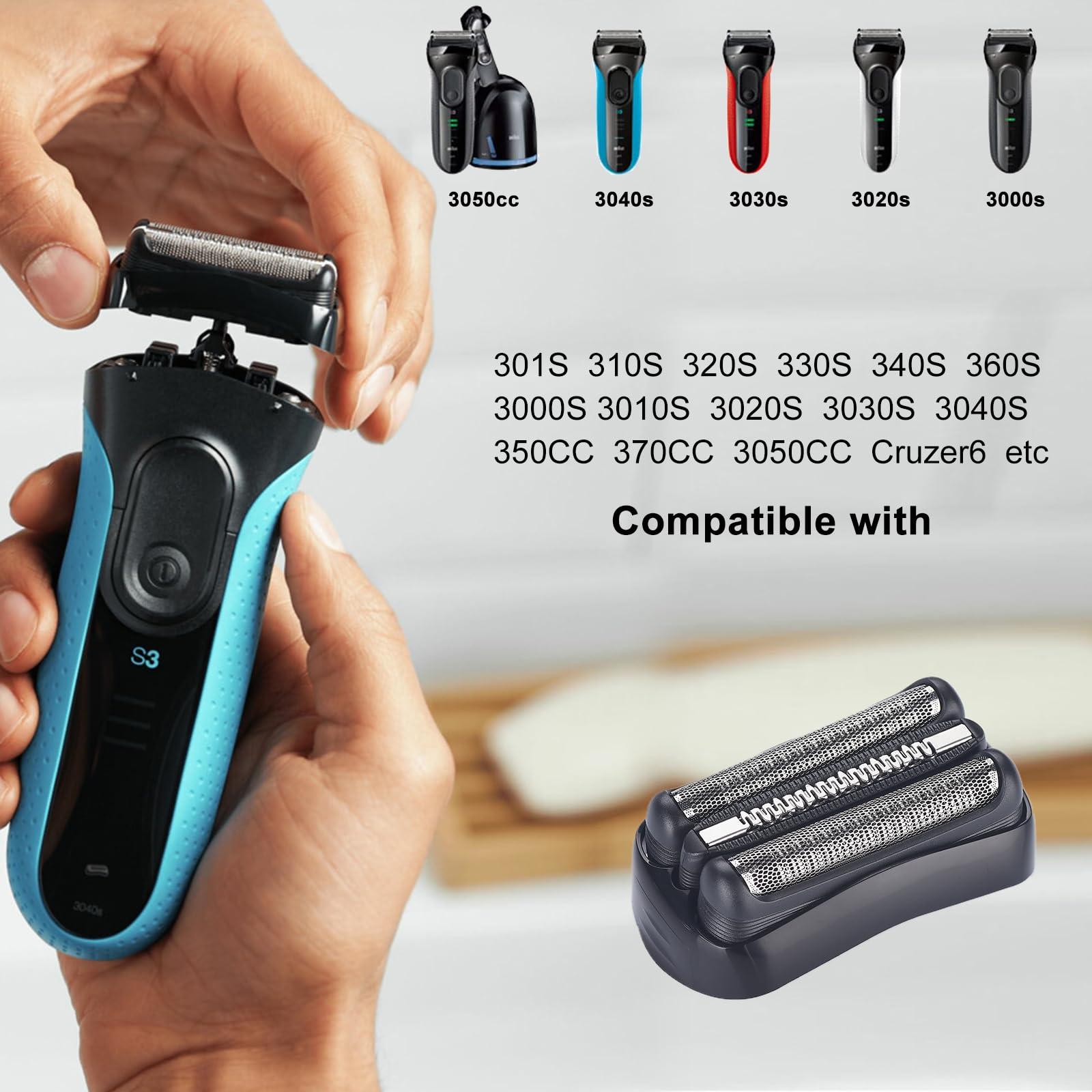 Styleader 2 Pack Replacement Heads Compatible with Braun Series 3 Electric Shaver for Braun S3 Foil Shaver fit for Electeic Razor 5409,3040s,300s,310s,320s,3050cc,3090cc,3010s,3030s. (21B)