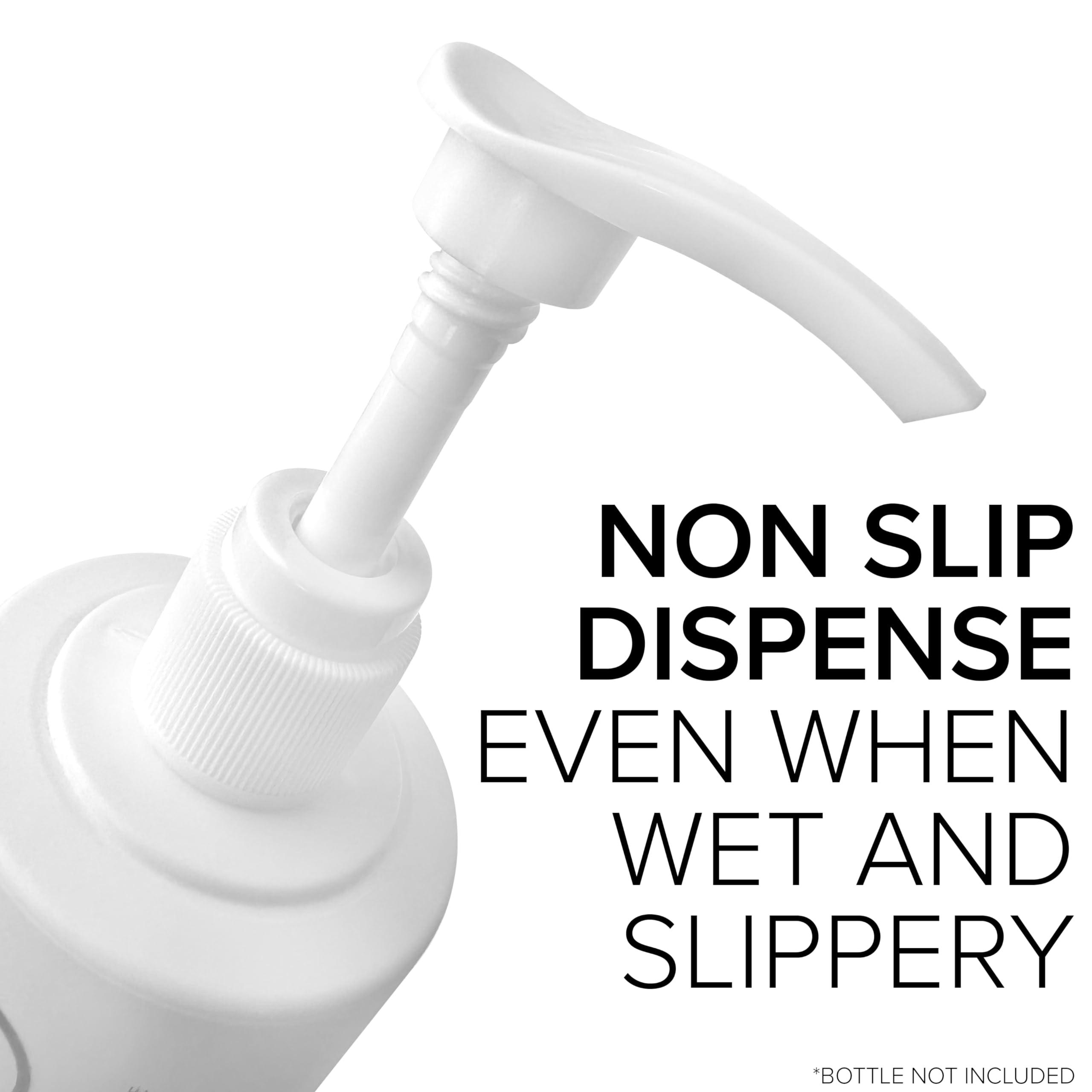 NYK1 Professional Universal FIT Shampoo Pump Bottle Dispenser (200ml - 750ml) for 24mm Neck Bottles, Adjustable Length Lotion and Liquid Soap Dispenser Pump NYK1 Shampoo Dispenser - Dispenses 4ml Dose