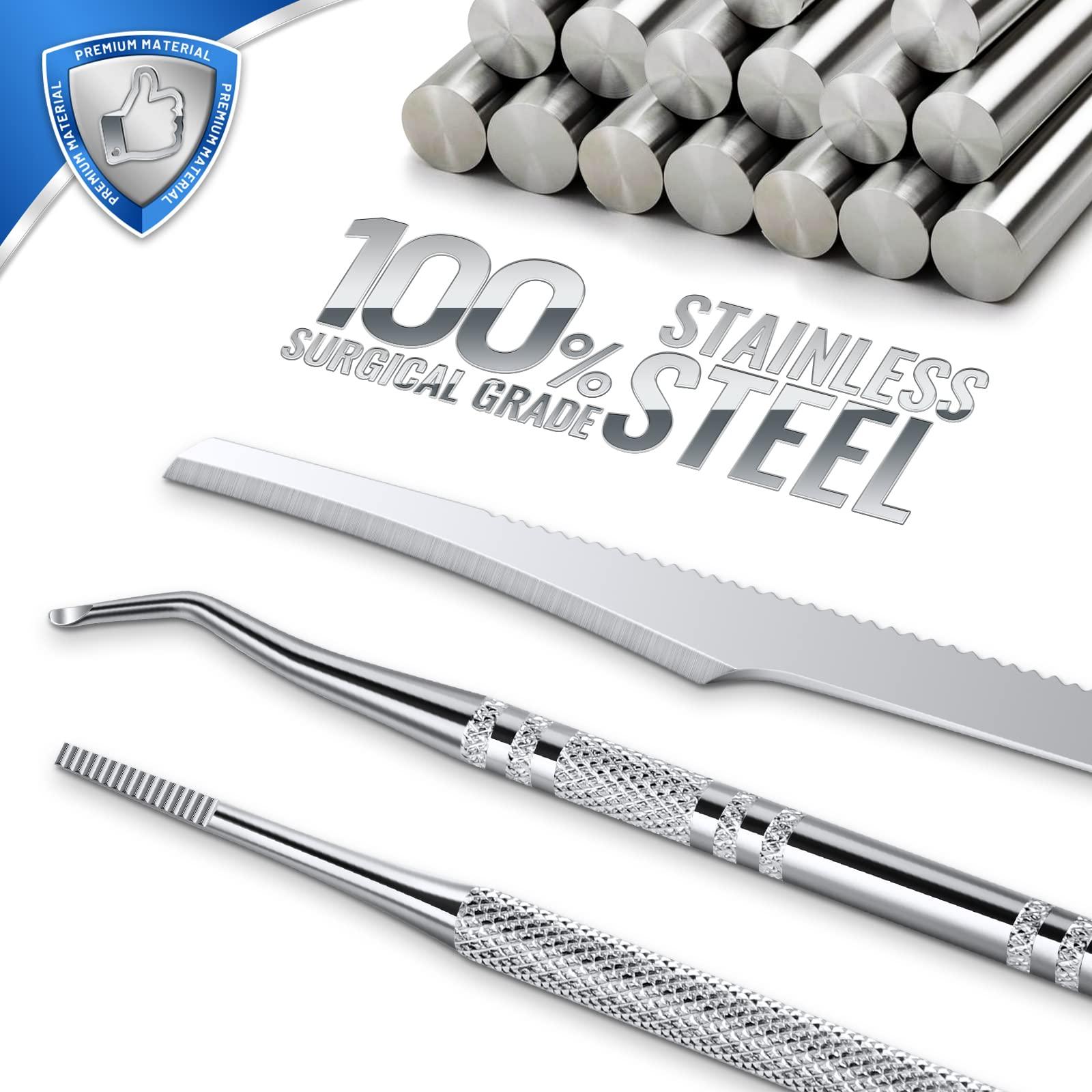 Teenitor Teenitor Ingrown Toenail Cleaner Tool, Ingrown Toenail Lifter and Toenail File, Under Nail Cleaner Tools Toenail Sidewall Cleaner Tool, Pedicure Tools For Feet