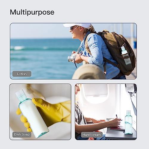 owlyee owlyee 3.4 oz Travel Bottles for Toiletries, Empty Travel Size Containers Tsa Approved, 5PCS Small Plastic Shampoo Bottles with Labels (100ml)