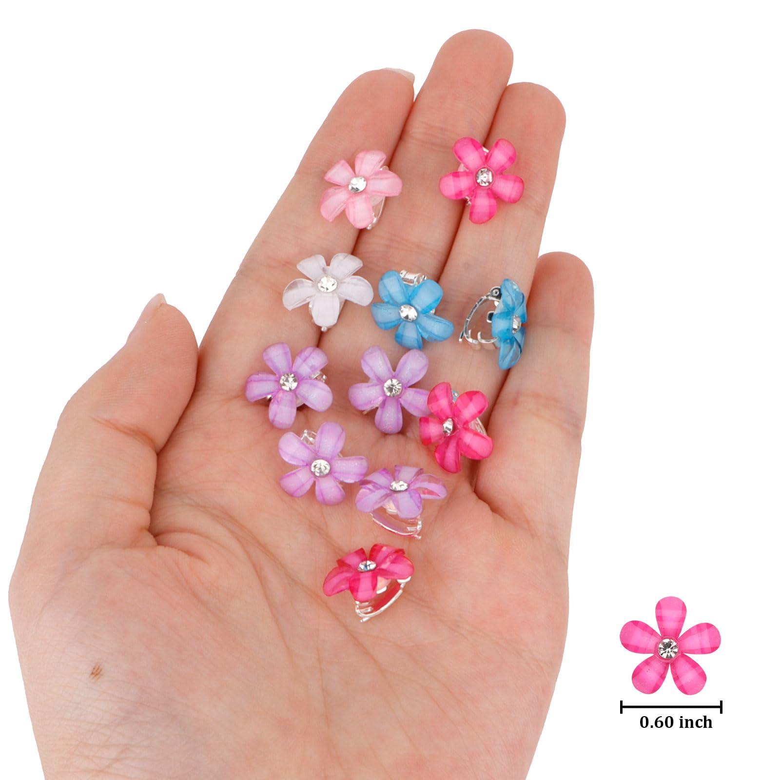 YISSION YISSION Colorful Rhinestone Hair Accessories - Mini Flower Hair Clips, Pins & Barrettes for Wedding, Bridal, Girls & Women