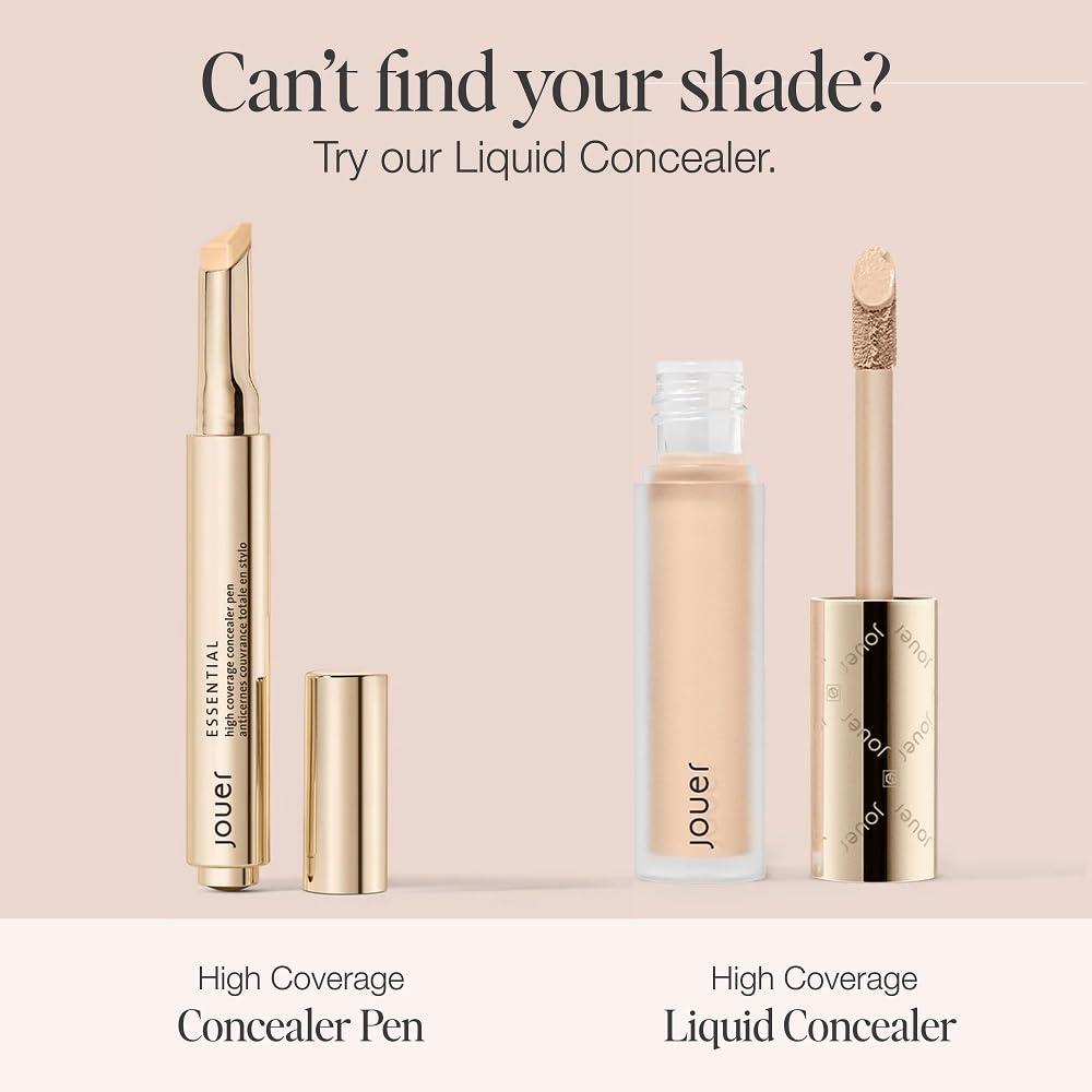 Jouer Jouer Essential High Coverage Crme Concealer Pen | Medium to Full Coverage | Healthy Ingredients | Paraben, Gluten & Cruelty Free | Vegan Friendly