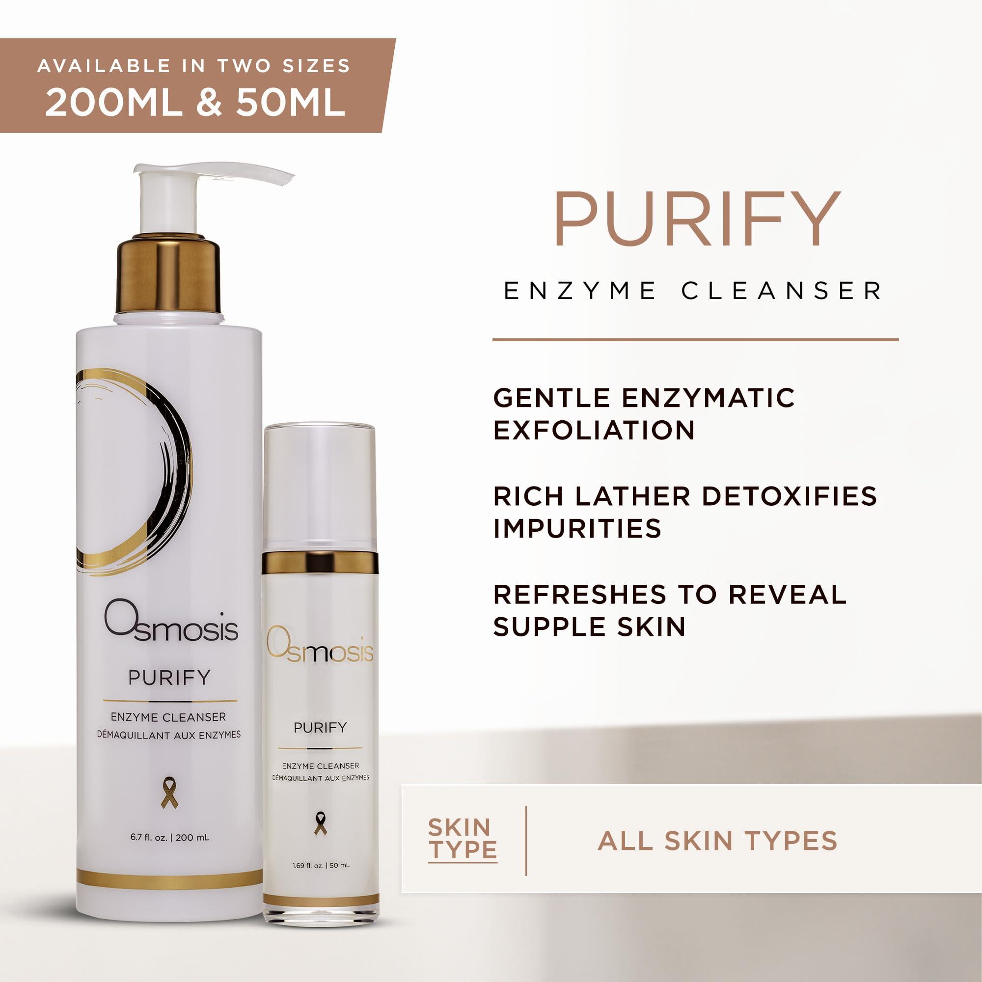OSMOSIS OSMOSIS PURIFY Enzyme Gentle Exfoliating Facial Cleanser, Face Wash for Aging, Pigmented, Oily, and Acne Blemish-Prone Skin, 1.69 Fl Oz