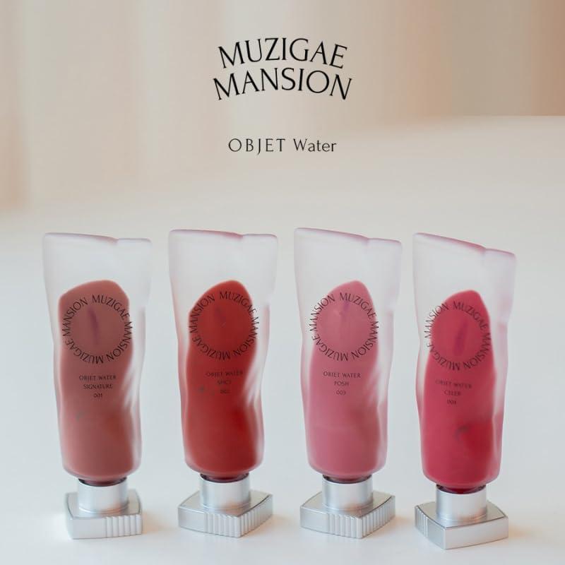MUZIGAE MANSION MUZIGAE MANSION Objet Water Lip Stain Matte Lipstick (Watery to Blurry Tint), Long-Lasting, Hydrating, Waterproof Wear K-Beauty Liquid Lipstick for Women, Bold Red Tinted Gloss (003 POSH)