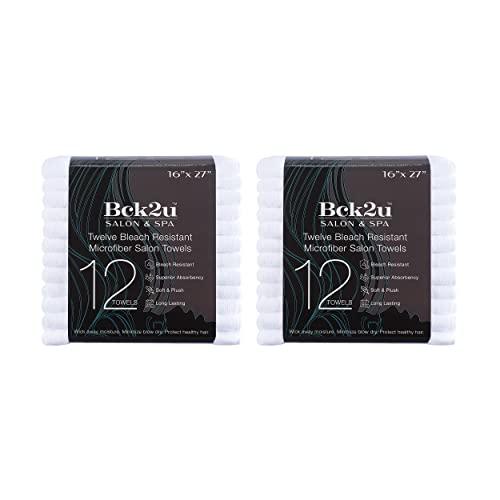 Arkwright LLC Arkwright Bleach Proof Salon Towels Bulk - Case of 144 - Ultra Soft, Gentle Microfiber, Highly Absorbent & Quick Dry Spa Facial Towel for Hair Stylist, Nail Shop, and Esthetician, 16 x 27 in, White
