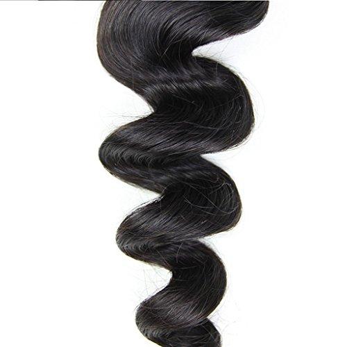 Berimy Berimy Brazilian Virgin Hair Loose Wave Hair Weave 3 Bundles Full Head Set Unprocessed Virgin Human Hair Weave Natural Black 10-28inch (14inch 14inch 14inch)