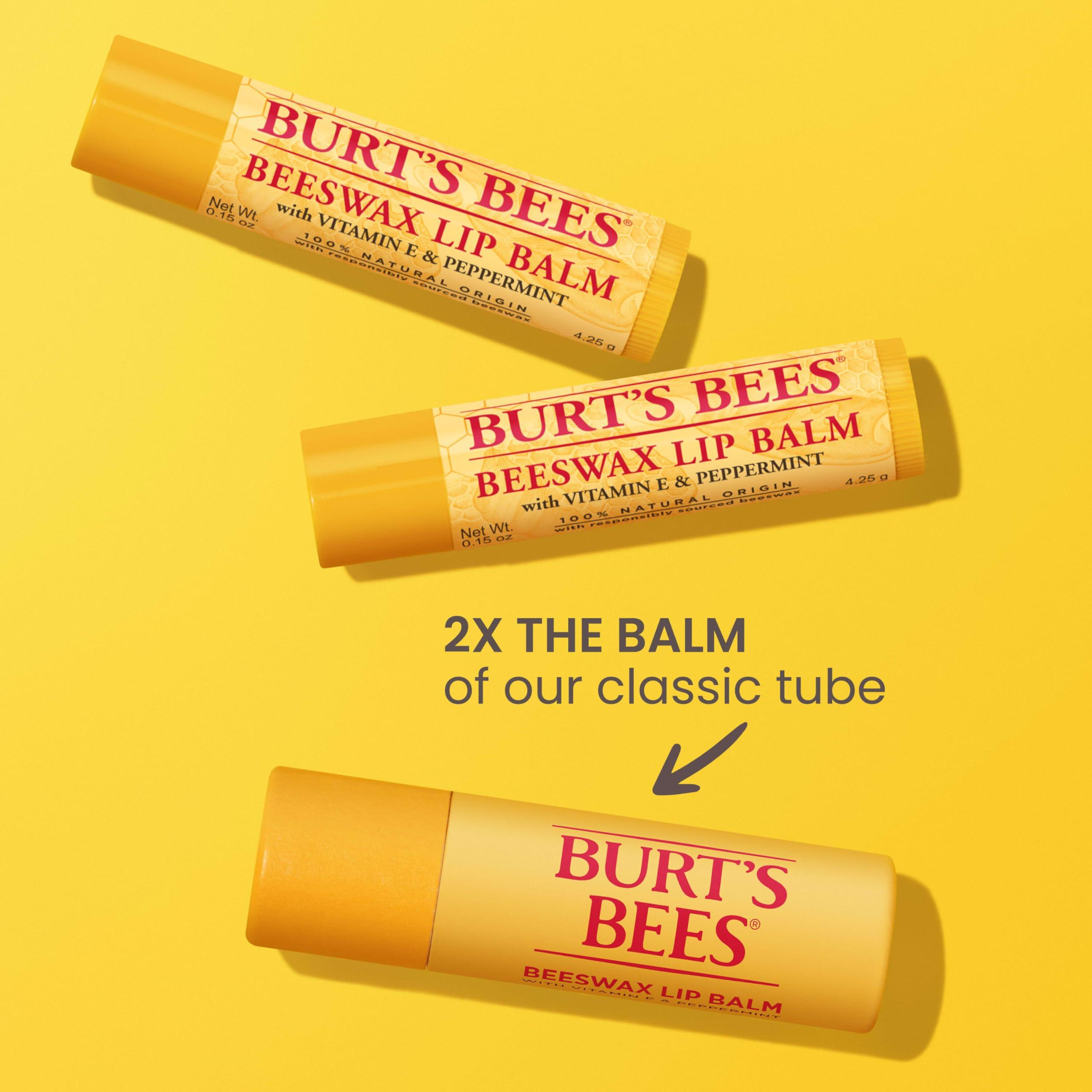 Burt's Bees Burt's Bees Moisturizing Lip Balm, 2 Original Beeswax and 1 Vanilla Bean, 100% Natural Origin, 0.34 Ounce Each, 3 Paper Tubes, Pack May Vary