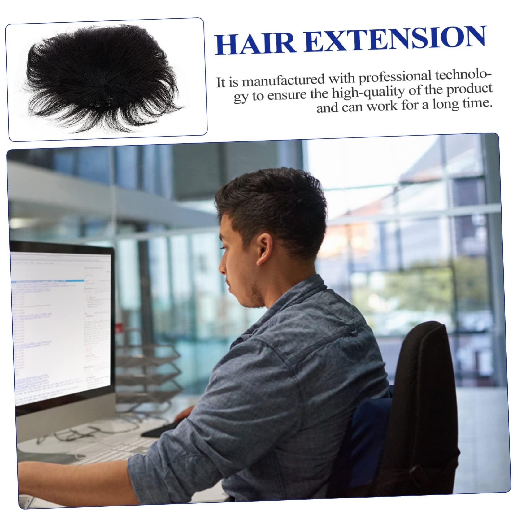 FOYTOKI FOYTOKI Fake Hair Tupe for Men Human Hair Extension Fashionable Bald Replacement Wig Piece