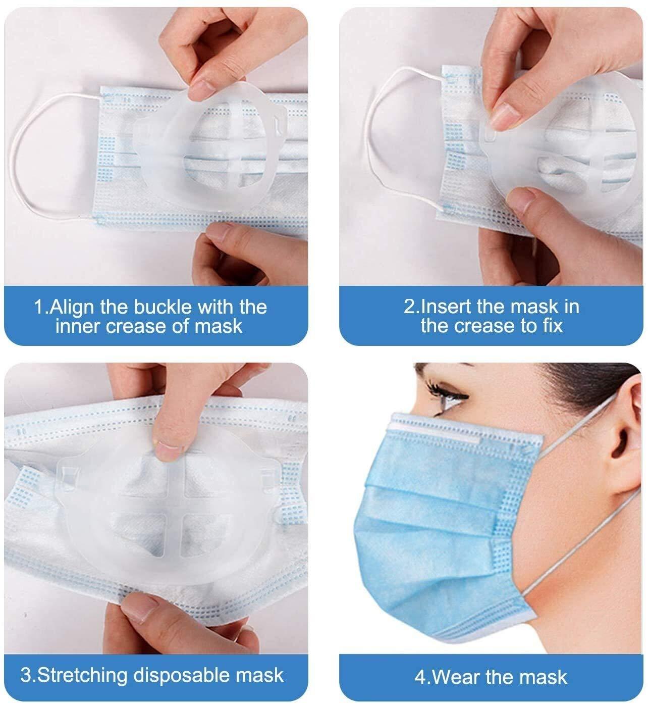 ACCROL ACCROL Pack of 10 3D Mask Holder Mask Holder, Mask Holder, Support Frame, Inner Cushion for Mask, Lipstick Protection Stand Face