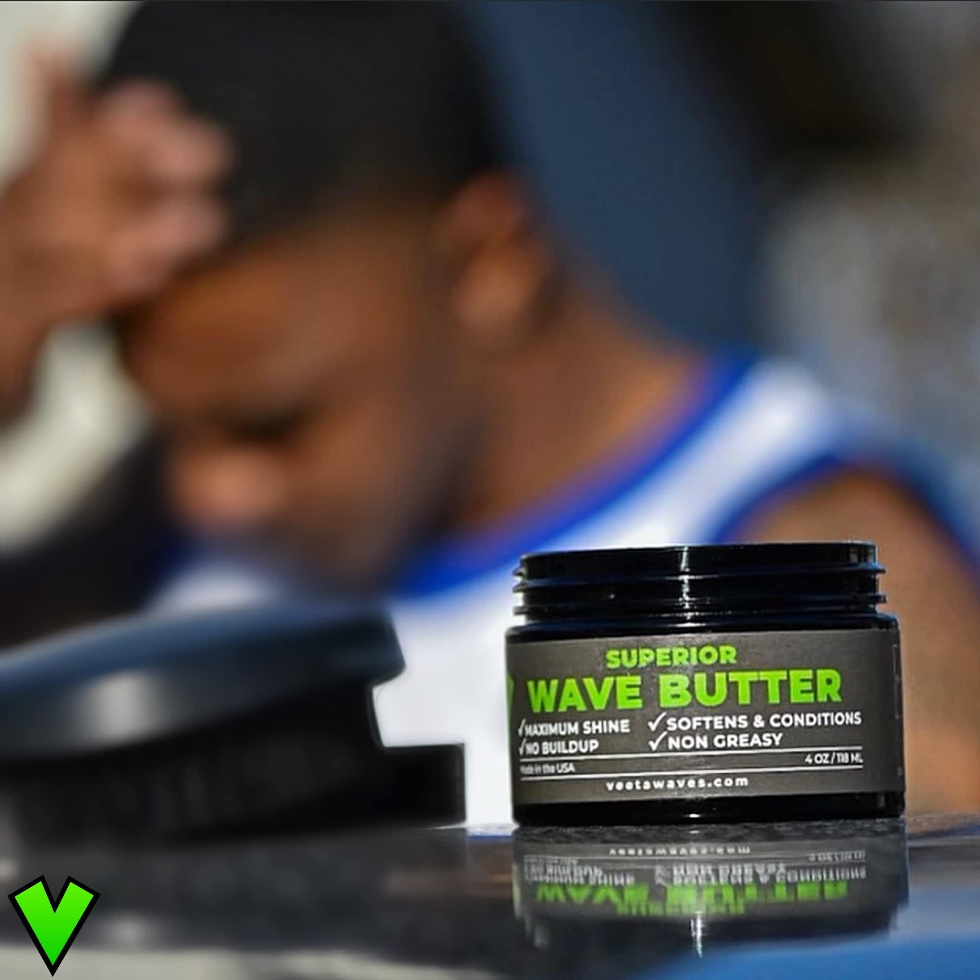 Veeta Veeta Superior Wave Grease - Maximum Shine, Non-Greasy Shea & Tangerine Conditioner for Men\'s 360 Waves (4 oz)