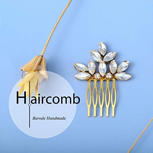 Barode Barode Bridal Wedding Hair Comb Gold Rhinestones Bride Headpieces Hair Accessories Jewelry for Women and Girls