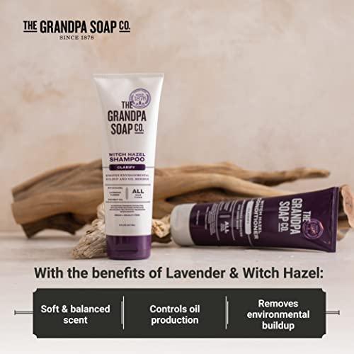 Grandpa's The Grandpa Soap Company Clarifying Witch Hazel Shampoo - Removes Buildup, With Witch Hazel & Lavender Flower, For All Hair Types, Vegan, Sulfates and Parabens Free, 8 Fl Oz