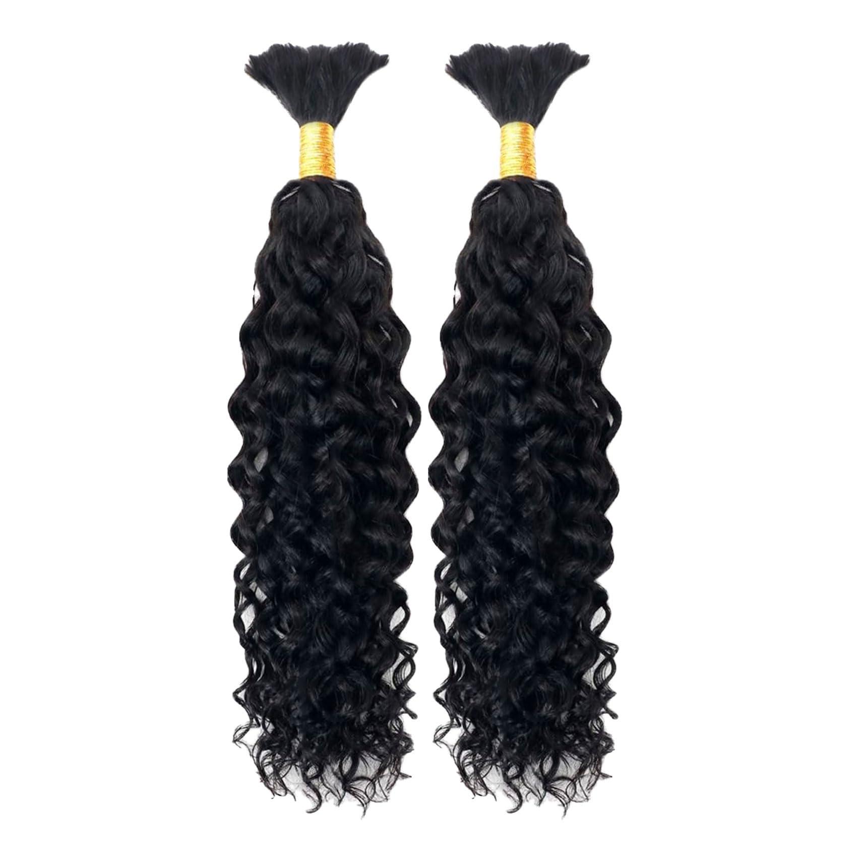 Forevermore Forevermore Water Wave Bulk Human Hair No Weft boho Knotless Braids Human Hair 26 Inch Remy Human Hair For Braiding 2 Bundles Braids Per Pack 100g Micro Braiding Human Hair Wet and Wave Natural Color