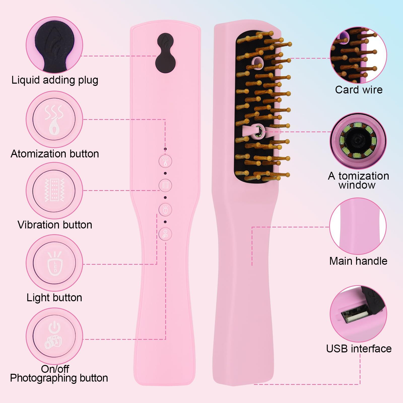 Omenglxy Intelligent Visual Scalp Comb - Hair Comb with Camera, Ultrasonic Electric Hair Brush, Promote Hair Growth, HD Scalp Monitoring, Hair Oil Applicator, Water Mist Hydration Maintenance