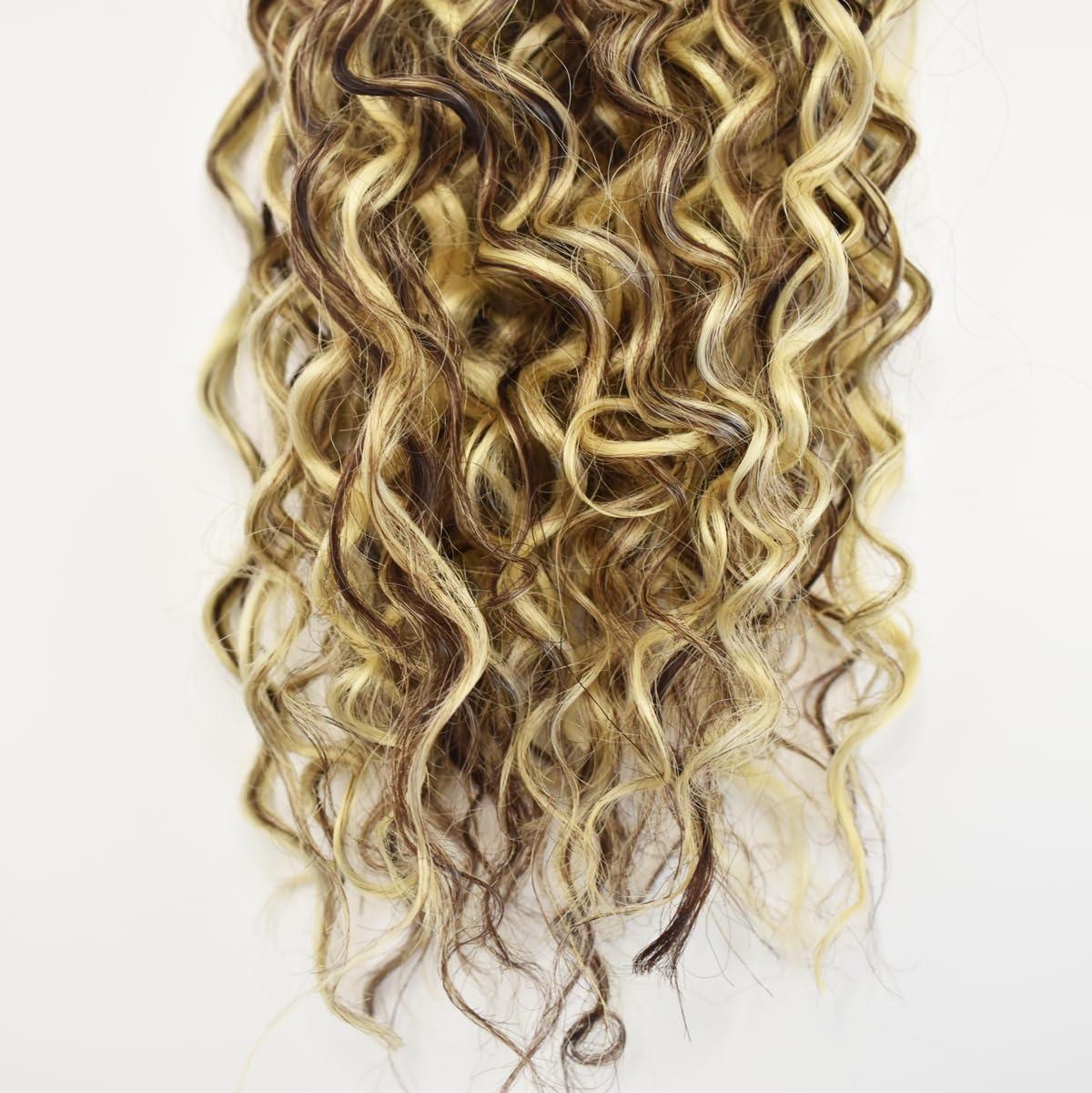 4 613 Bundles Brazilian Hair Bundles Honey Blonde Human Hair Bundle Hair Weave Double Weft No Tangle Brown and Blonde Bundles Curly Wave Virgin Hair Extensions Bundles 26 28 30 Inch