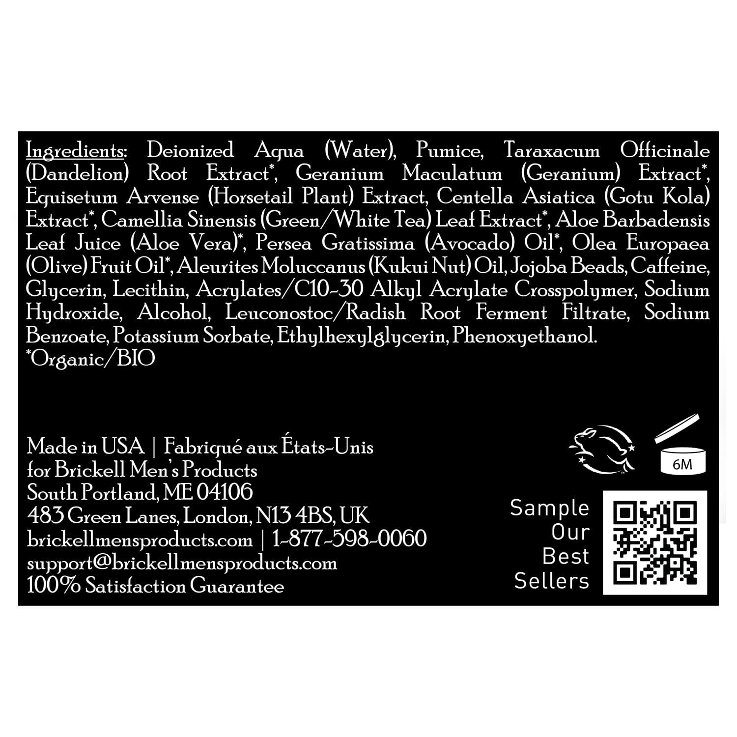 Brickell Men's Products Brickell Men's Renewing Face Scrub for Men, Natural and Organic Deep Exfoliating Facial Scrub Formulated with Jojoba Beads, Coffee Extract and Pumice, 2 Ounce, Scented