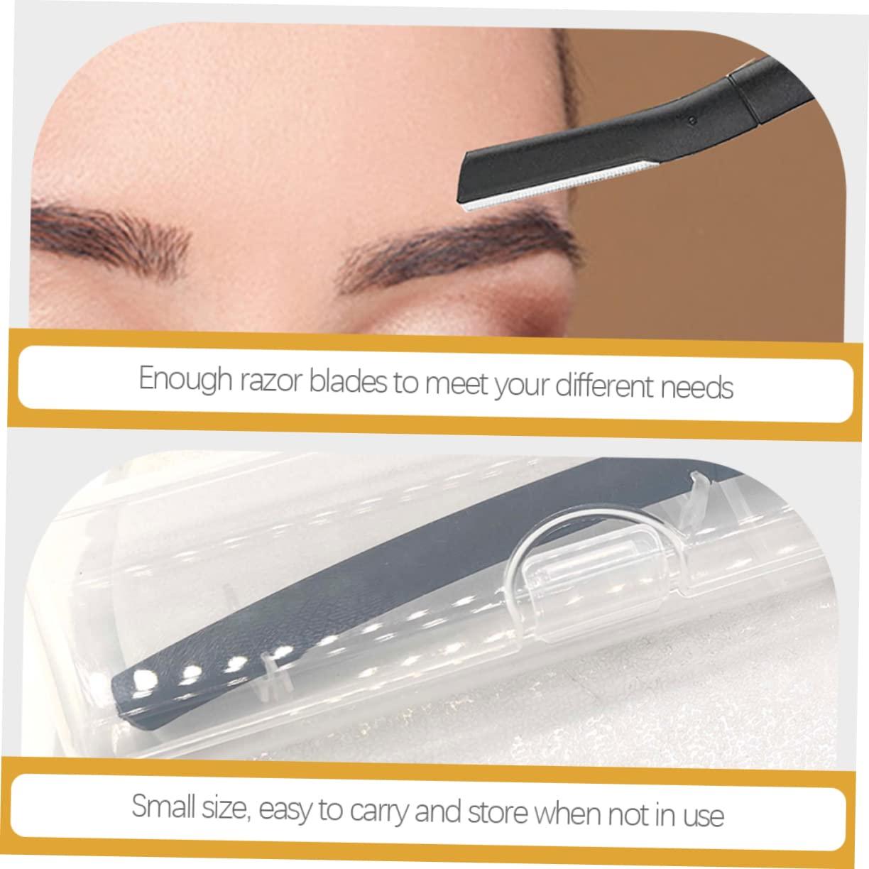 MUSISALY MUSISALY Men's Eyebrow Trimmer Lightweight with 6 Replacement Blades Black for Travel Home Use