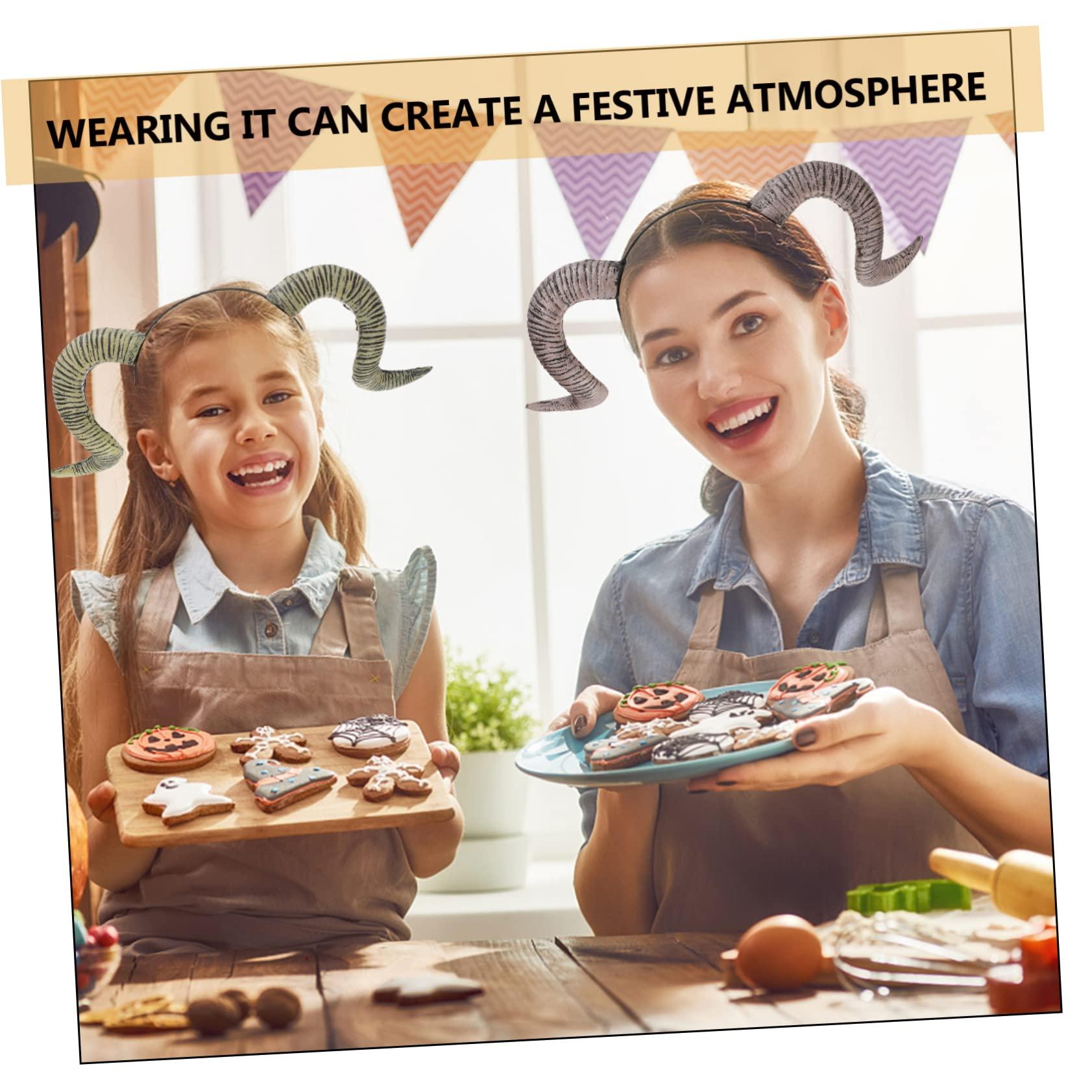 minkissy minkissy Costume Ram Horns Headband Lightweight and Unisex for Halloween Birthday and Daily Fashion