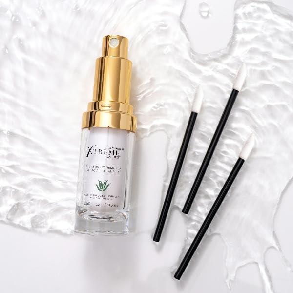 Xtreme Lashes Xtreme Lashes Mini Cleansing Kit - Eyelash Extension Compatible - Includes 15mL Makeup Removal & Facial Cleanser & 25 Pack of Applicators