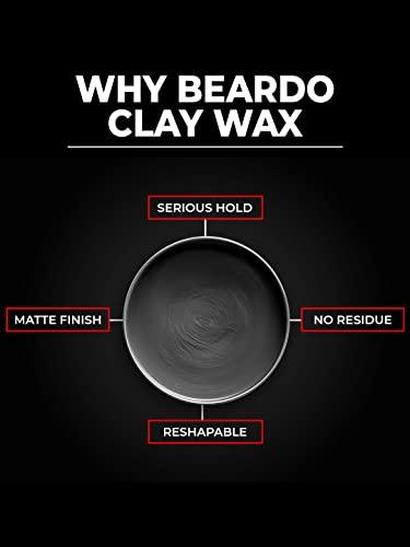 BEARDO BEARDO Hair CLAY Wax for Men, 100 gm | Matte Finish with volume| Strong Hold Re-stylable Hair styles | With Kaolin Clay | Used by salon professionals 3.4Fl Oz