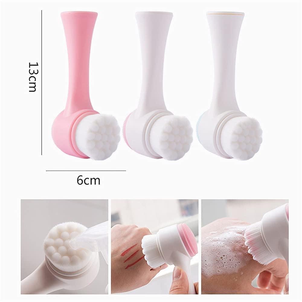 NUOYA 3D Face Cleaning Massage Facial Cleansing Brush,Face wash Product Skin Care Tools Double Side Silicone Face Cleansing Brush Portable face Brush Facial Care Cleaning Massage Brush face