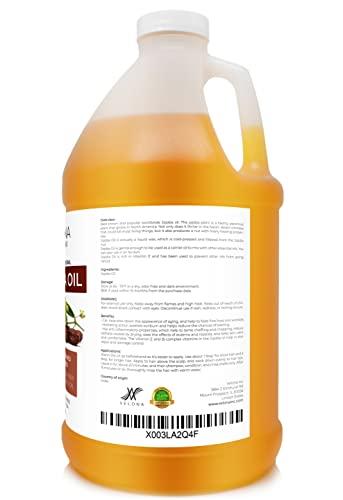 velona Jojoba Oil - 64 oz | 100% Pure and Natural | Golden, Unrefined, Cold Pressed, Hexane Free | Moisturizing Face, Hair, Body, Skin Care, Stretch Marks, Cuticles